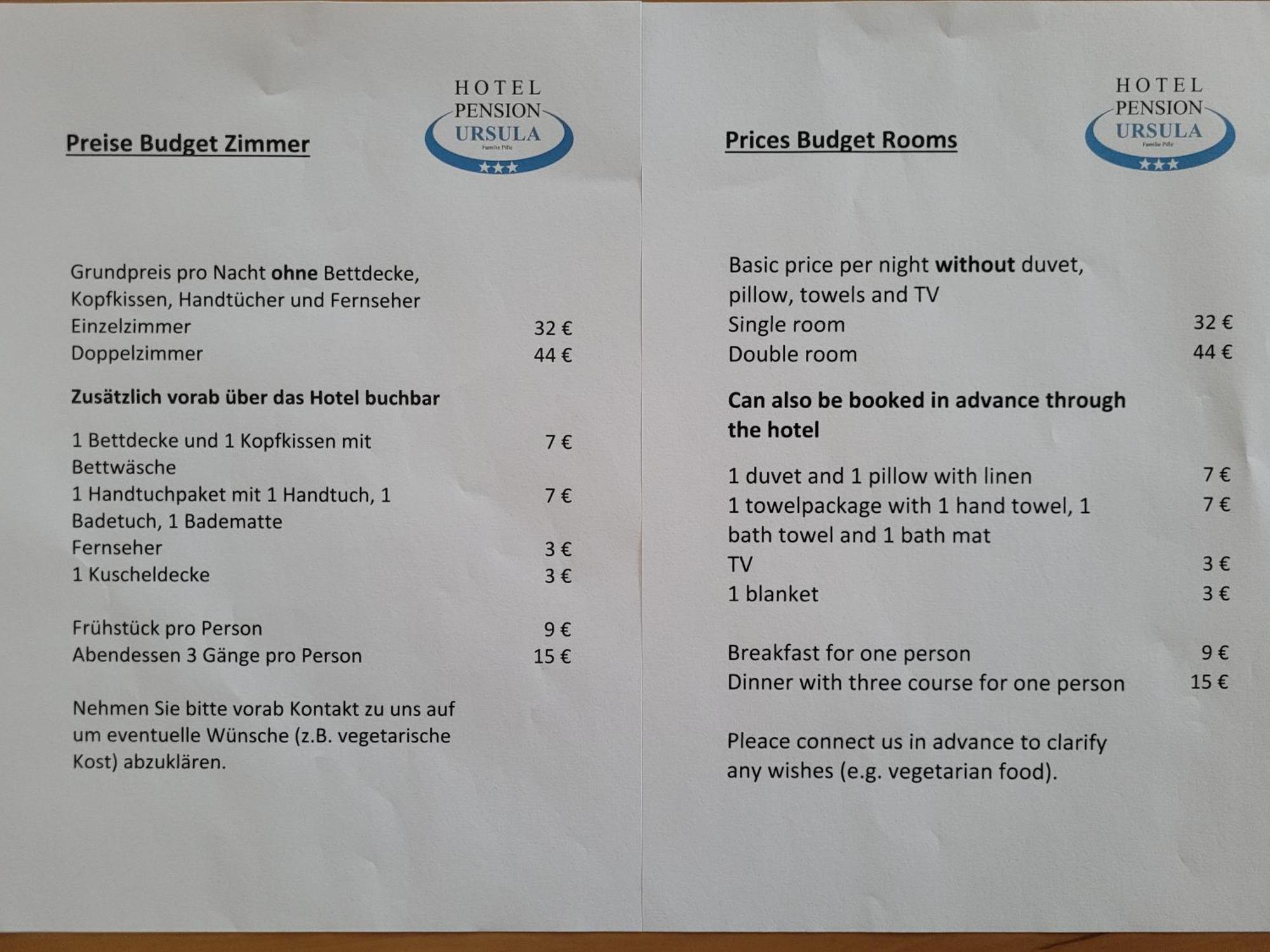 Hotel-Pension Ursula باد ساخسا الغرفة الصورة